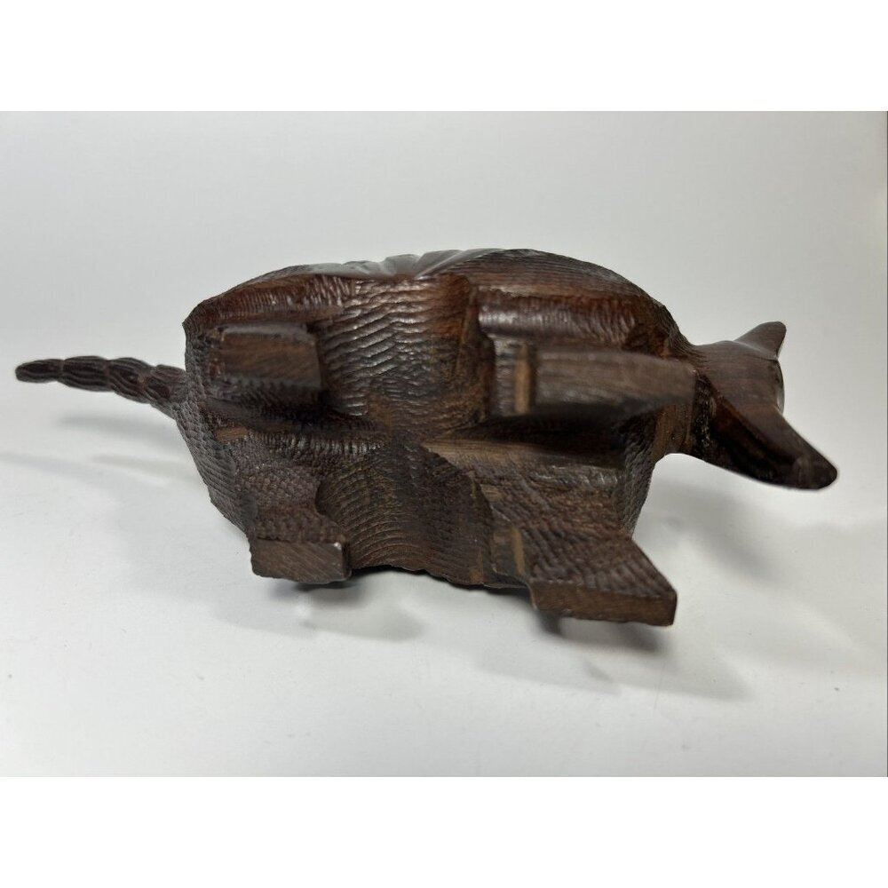 Vintage Wood Armadillo Figurine Hand Carved Folk Art Home Décor Gift 8” - Picture 8 of 10